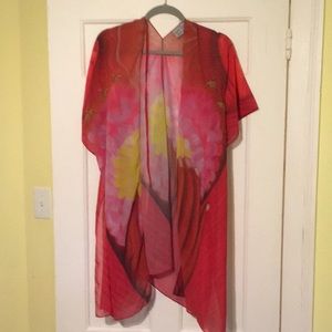Vida sheer red wrap / cover-up.